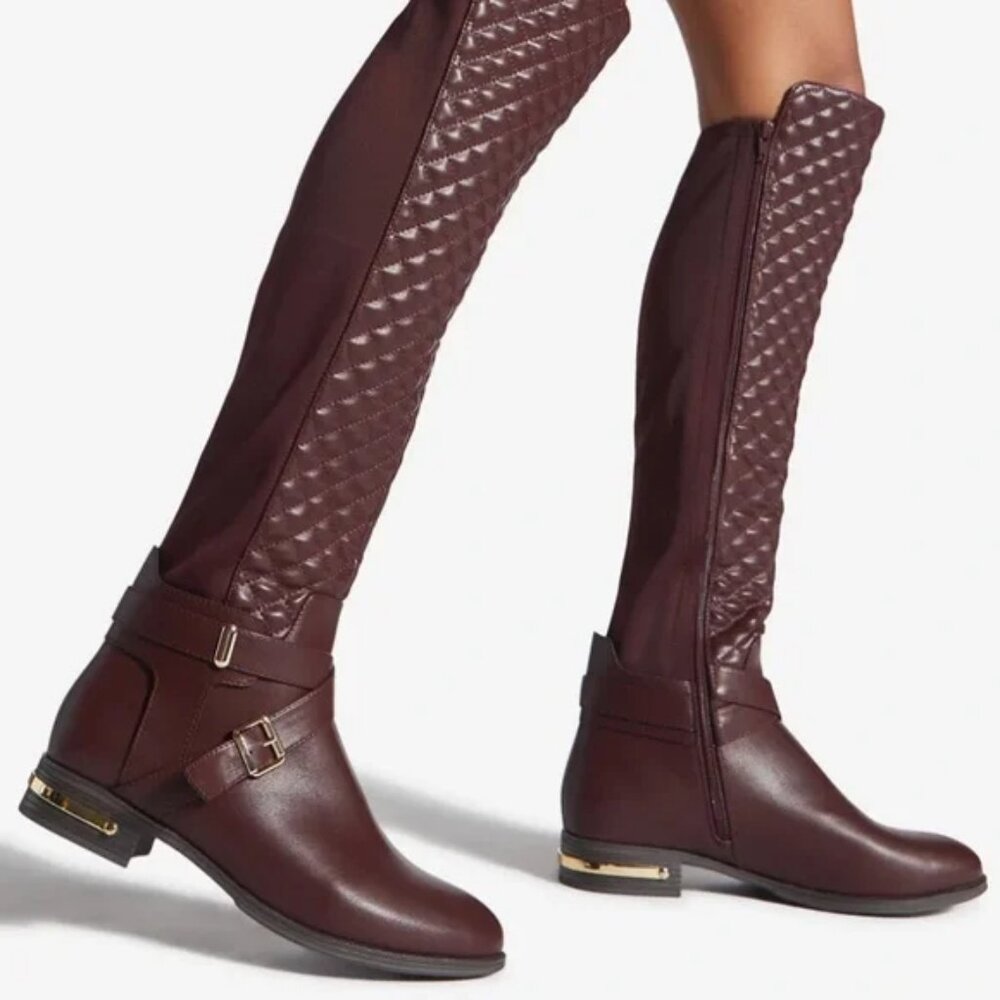 Shoe Dazzle Burgundy Extra Wide Over the Knee Boot Size 8.5 Wide